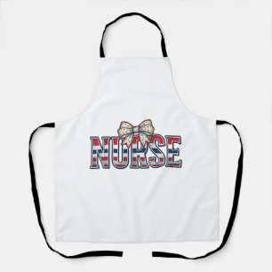 Vintage Patriotic Nurse Bow Shirt Design_1 Apron