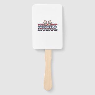 Vintage Patriotic Nurse Bow Shirt Design_1 Hand Fan