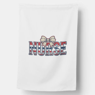 Vintage Patriotic Nurse Bow Shirt Design_1 House Flag