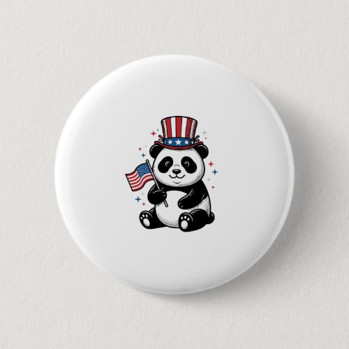 Vintage Patriotic Panda Flag Shirt Design_1 Button