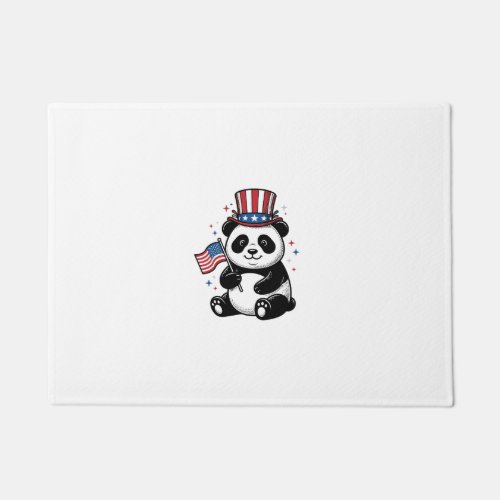 Vintage Patriotic Panda Flag Shirt Design_1 Doormat