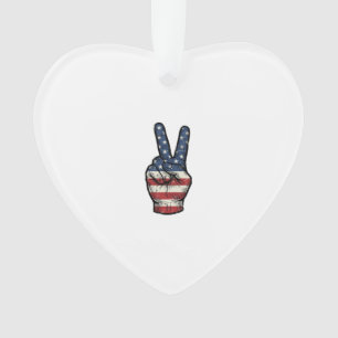 Vintage Patriotic Peace Hand Vector Shirt Design_1 Ornament