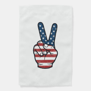 Vintage Patriotic Peace Sign Hand Vector Design_1