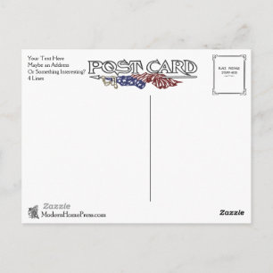Vintage Patriotic Postcard Back - Customizable