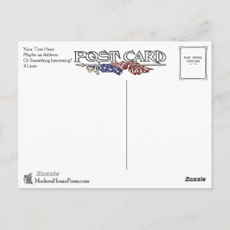 Vintage Patriotic Postcard Back - Customizable