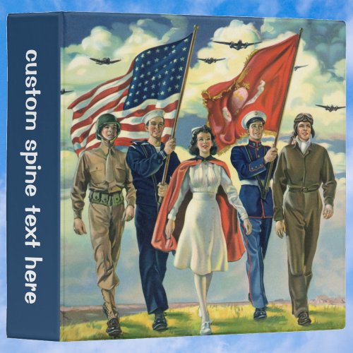 Vintage Patriotic Proud Military Personnel Heros Binder