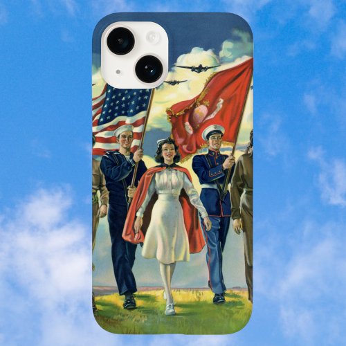 Vintage Patriotic Proud Military Personnel Heros Case_Mate iPhone 14 Case