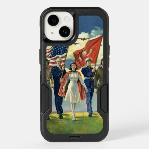 Vintage Patriotic Proud Military Personnel Heros OtterBox iPhone 14 Case