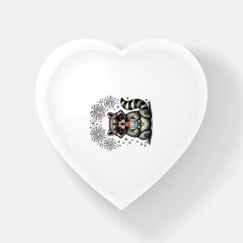 Vintage Patriotic Raccoon Fireworks Shirt Design_1 Paperweight