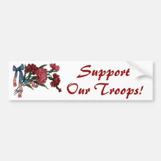 Vintage Patriotic Ribbon and Flowers Bumper Sticker