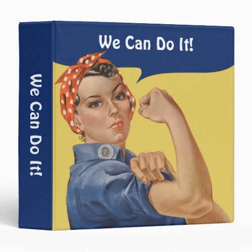 Vintage Patriotic Rosie the Riveter We Can Do It 3 Ring Binder