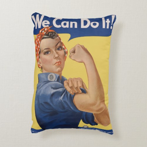 Vintage Patriotic Rosie the Riveter We Can Do It Accent Pillow