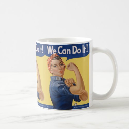 Vintage Patriotic Rosie the Riveter We Can Do It Coffee Mug