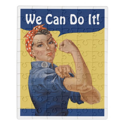 Vintage Patriotic Rosie the Riveter We Can Do It Jigsaw Puzzle