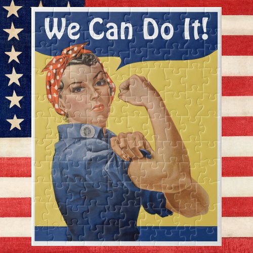 Vintage Patriotic Rosie the Riveter We Can Do It Jigsaw Puzzle