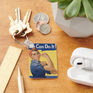 Vintage Patriotic Rosie the Riveter, We Can Do It! Keychain