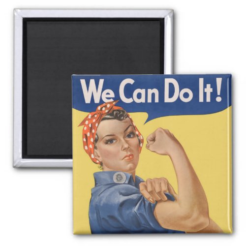 Vintage Patriotic Rosie the Riveter We Can Do It Magnet
