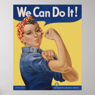 Vintage Patriotic Rosie the Riveter, We Can Do It! Poster