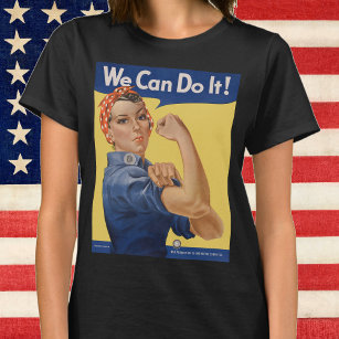 Vintage Patriotic Rosie the Riveter, We Can Do It! T-Shirt