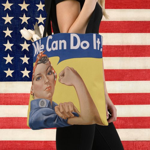 Vintage Patriotic Rosie the Riveter We Can Do It Tote Bag