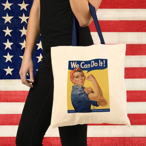 Vintage Patriotic Rosie the Riveter We Can Do It Tote Bag