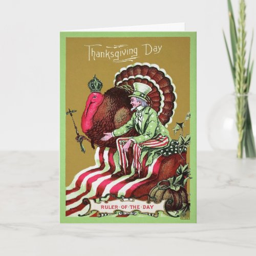 Vintage Patriotic Ruler of the Day Thanksgiving Holiday Card
