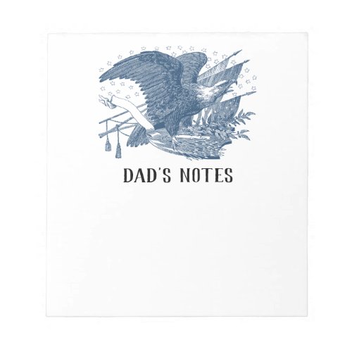 Vintage Patriotic Screaming Eagle USA Flag Arrows  Notepad