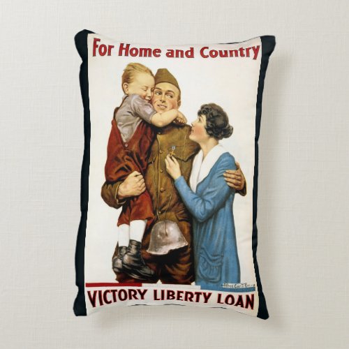 Vintage Patriotic Soldier for Victory Liberty Loan Accent Pillow