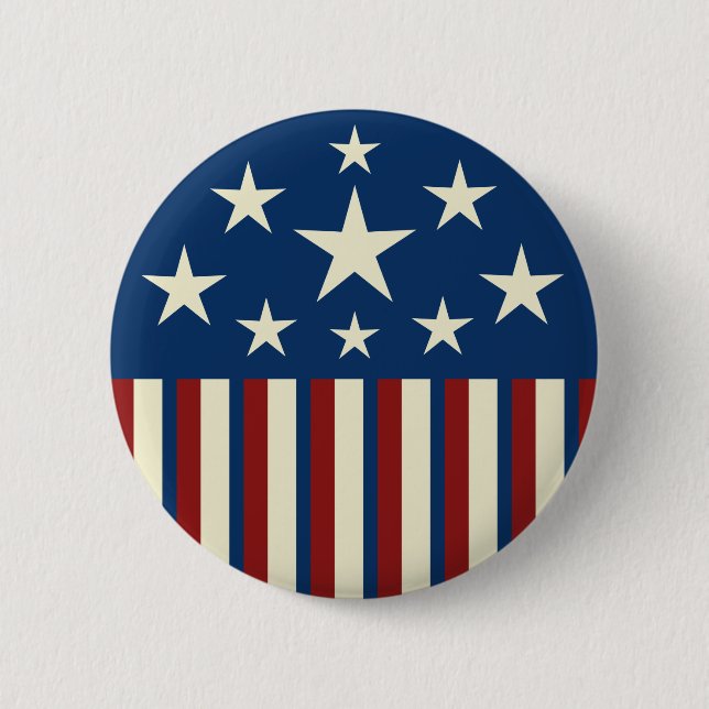 Vintage Patriotic Star Button (Front)