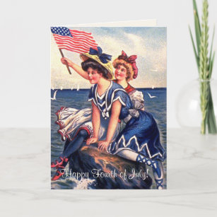 Vintage Patriotic Swager Greeting Card
