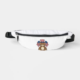 Vintage Patriotic Teddy Bear Vector Design_1 Fanny Pack