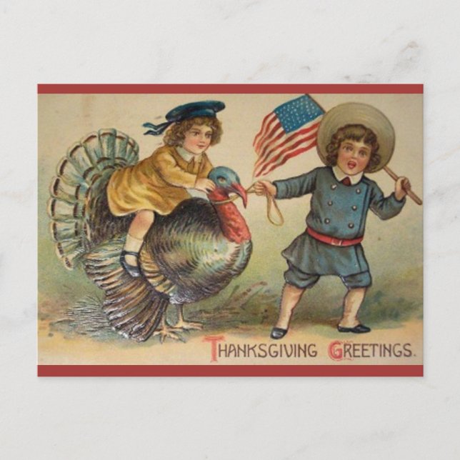 Vintage Patriotic Thanksgiving Postcard (Front)