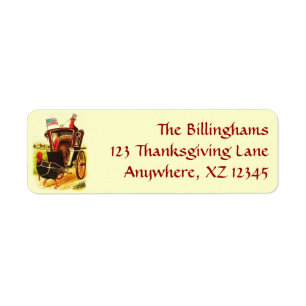 Vintage Patriotic Thanksgiving Turkeys Label
