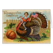 Vintage Patriotic Turkey Thanksgiving Greetings at Zazzle