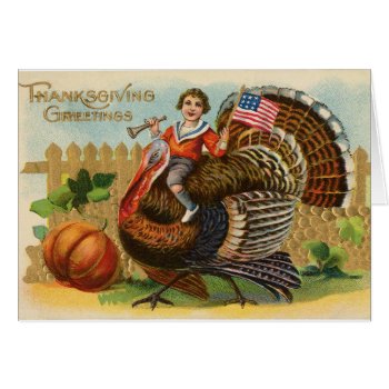 Vintage Patriotic Turkey Thanksgiving Greetings by tyraobryant at Zazzle