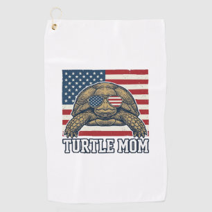 Vintage Patriotic Turtle Mom Shirt Design_1 Golf Towel