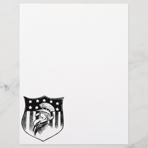 Vintage Patriotic Uncle Sam and American Flag