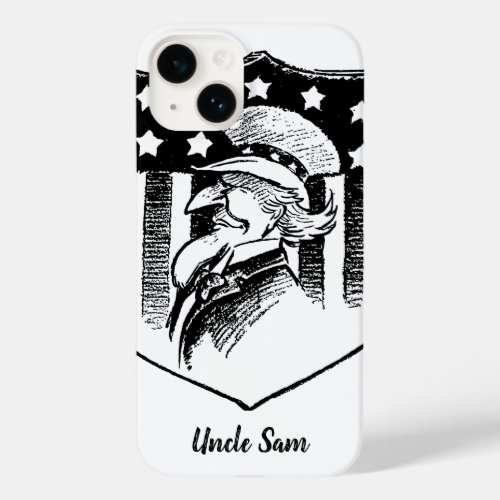 Vintage Patriotic Uncle Sam and American Flag Case_Mate iPhone 14 Case