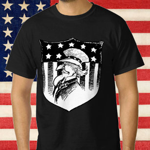 Vintage Patriotic Uncle Sam and American Flag T-Shirt