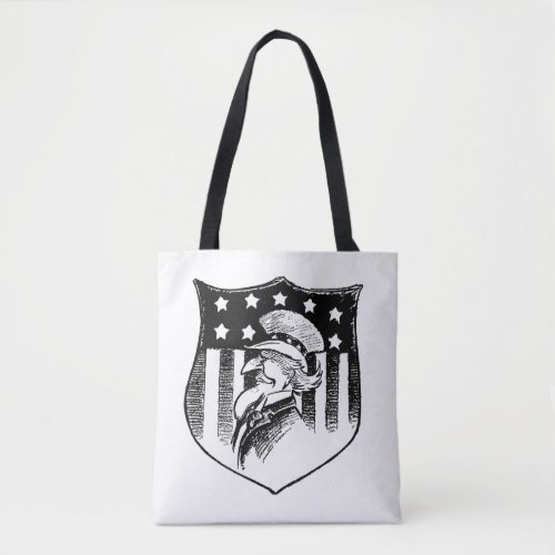 Vintage Patriotic Uncle Sam and American Flag Tote Bag