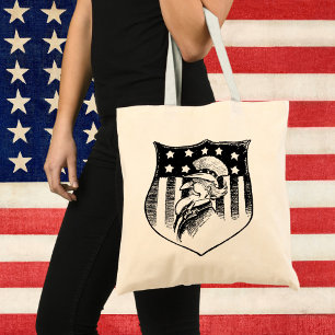 Vintage Patriotic Uncle Sam and American Flag Tote Bag