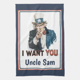 Vintage Patriotic Uncle Sam I Want YOU Kitchen Towel