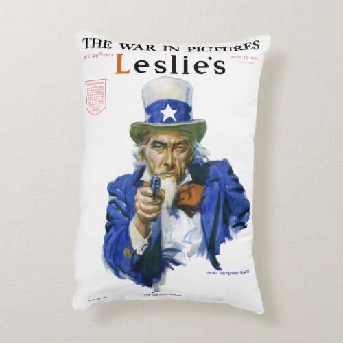 Vintage Patriotic Uncle Sam Magazine Cover Art Accent Pillow