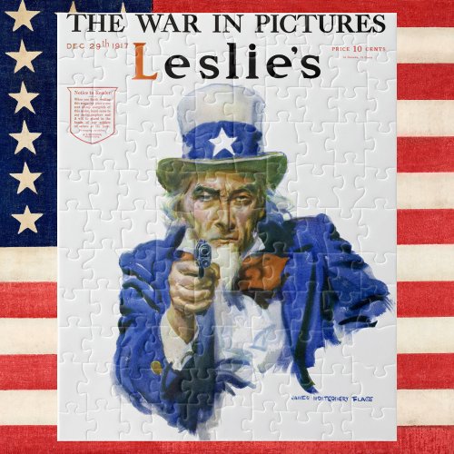 Vintage Patriotic Uncle Sam Magazine Cover Art Jigsaw Puzzle