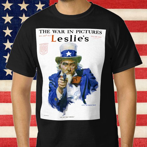Vintage Patriotic Uncle Sam Magazine Cover Art T_Shirt
