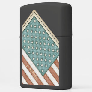 Vintage Patriotic US American Flag Zippo Lighter