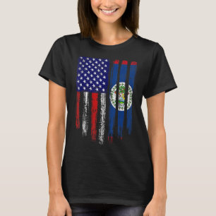 Vintage Patriotic Usa Belize Flag Distressed T-Shirt