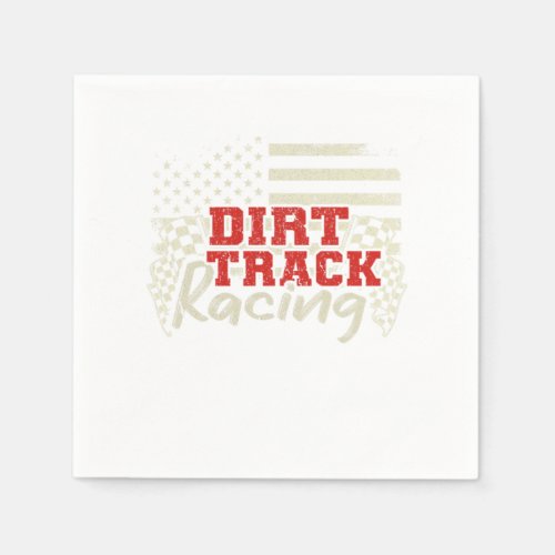 Vintage Patriotic USA Flag Dirt Track Racing Car Napkins