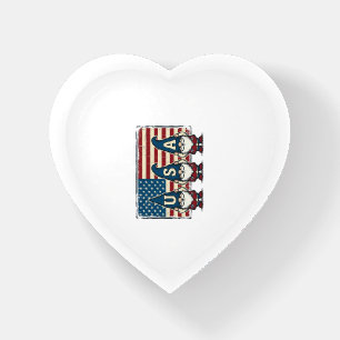 Vintage Patriotic USA Gnomes White Shirt Design_1 Paperweight