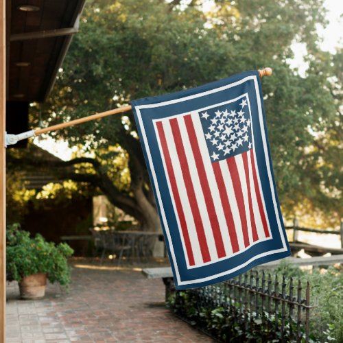 Vintage Patriotic USA  House Flag